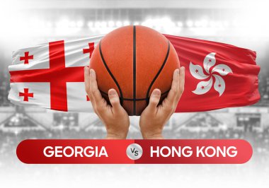 Gürcistan, Hong Kong milli basketbol takımlarına karşı basketbol topu yarışma kupası imajı