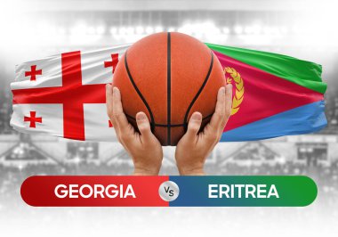 Georgia, Eritre 'ye karşı milli basketbol takımları basketbol topu yarışma kupası konsepti imajı