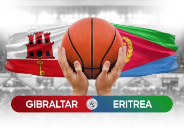 Gibraltar, Eritre Millî Basketbol Takımı 'na karşı basketbol topu yarışma kupası konsepti