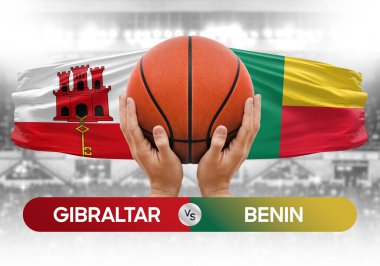 Gibraltar, Benin Millî Basketbol Takımı 'na karşı basketbol topu yarışma kupası konsepti