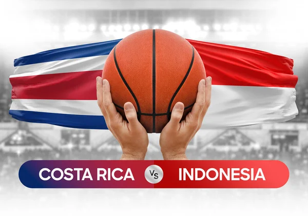 Costa Rica vs Indonesia national basketball teams basket ball match competition cup concept image