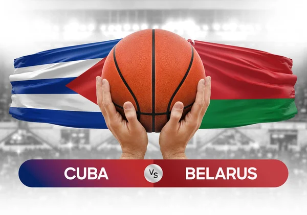 Küba, Belarus Millî Basketbol Takımı 'na karşı basketbol topu yarışma kupası konsepti