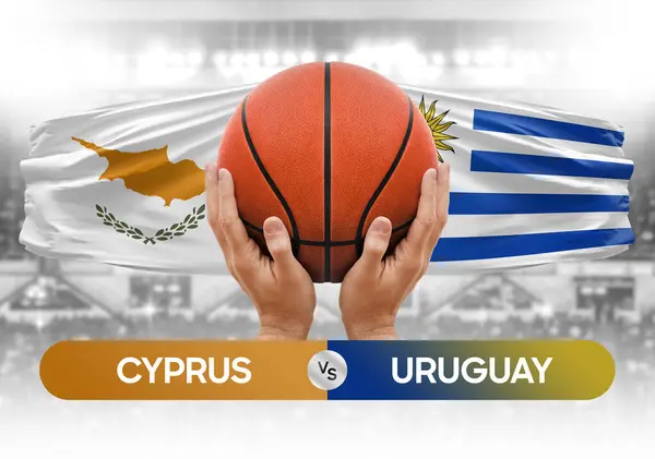 Cyprus vs Uruguay national basketball teams basket ball match competition cup concept image