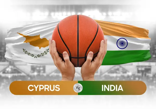 Cyprus vs India national basketball teams basket ball match competition cup concept image