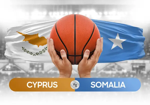Cyprus vs Somalia national basketball teams basket ball match competition cup concept image
