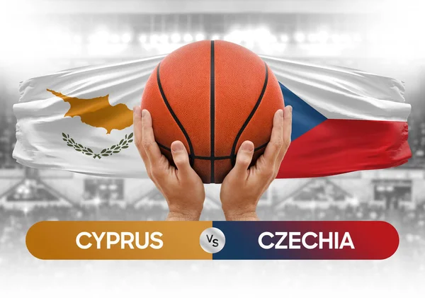 Cyprus vs Czechia national basketball teams basket ball match competition cup concept image