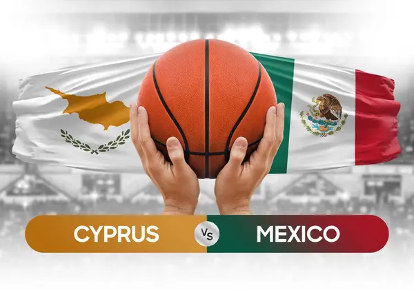 Cyprus vs Mexico national basketball teams basket ball match competition cup concept image