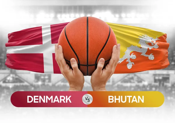 Denmark vs Bhutan national basketball teams basket ball match competition cup concept image
