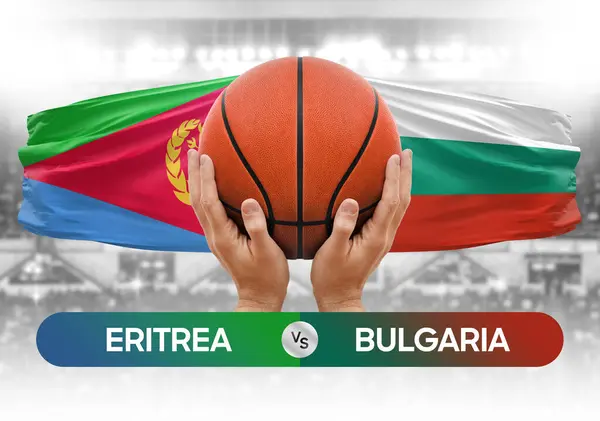 Eritrea, Bulgaristan milli basketbol takımlarına karşı basketbol topu yarışma kupası konsepti imajı