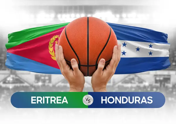 Eritrea, Honduras 'a karşı milli basketbol takımları basketbol maçı kupası konsepti