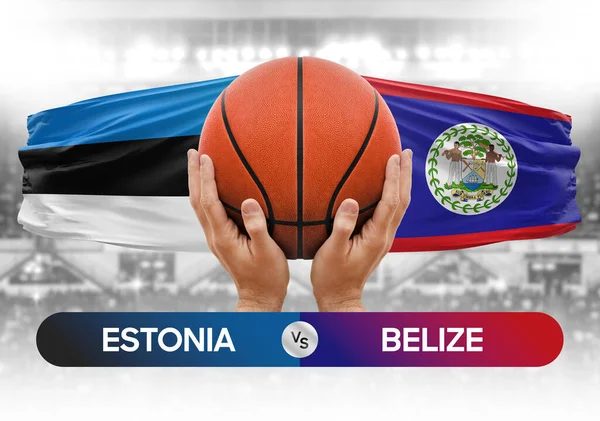 Estonia vs Belize national basketball teams basket ball match competition cup concept image