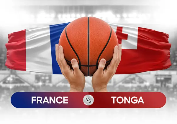 Fransa, Tonga Millî Basketbol Takımı 'na karşı Basketbol Maçı Kupası konsepti