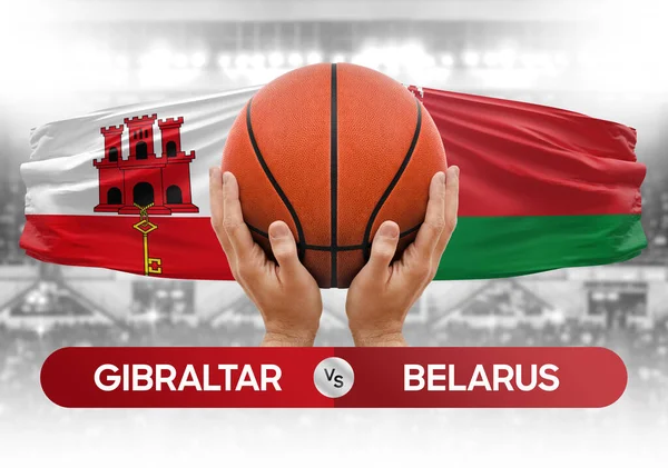 stock image Gibraltar vs Belarus national basketball teams basket ball match competition cup concept image