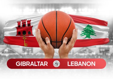 Gibraltar, Lübnan milli basketbol takımlarına karşı basketbol topu yarışma kupası konsepti