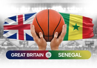 İngiltere, Senegal Millî Basketbol Takımı 'na karşı basketbol topu yarışma kupası konsepti
