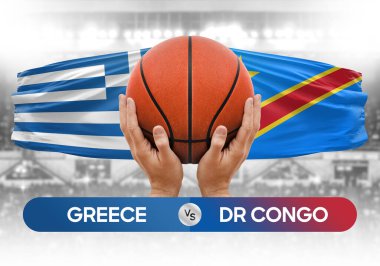 Yunanistan, Dr Kongo milli basketbol takımlarına karşı basketbol topu yarışma kupası konsepti imajı