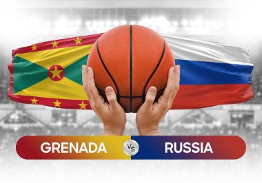 Grenada, Rusya 'ya karşı milli basketbol takımları basketbol topu yarışma kupası konsepti imajı