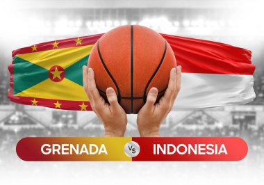 Grenada, Endonezya 'ya karşı milli basketbol takımları basketbol topu yarışma kupası konsepti