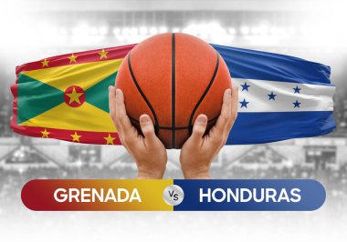 Grenada, Honduras milli basketbol takımlarına karşı basketbol topu yarışma kupası konsepti