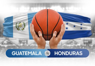 Guatemala, Honduras 'a karşı milli basketbol takımları basketbol maçı kupası konsepti