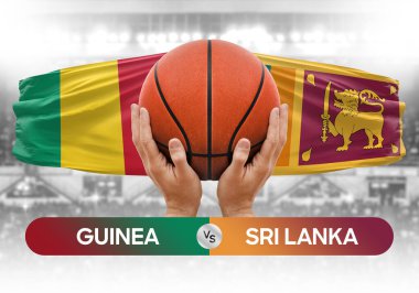 Gine, Sri Lanka ulusal basketbol takımlarına karşı basketbol topu yarışma kupası konsepti