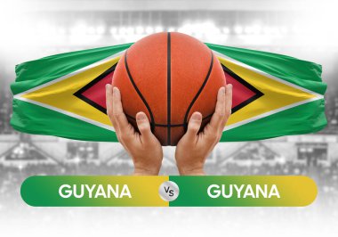 Guyana, Guyana 'ya karşı ulusal basketbol takımları basketbol topu yarışma kupası konsepti imajı