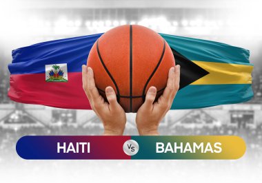 Haiti, Bahamalar 'a karşı milli basketbol takımları basketbol topu yarışma kupası konsepti