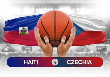 Haiti, Çek milli basketbol takımlarına karşı basket topu yarışma kupası konsepti imajı