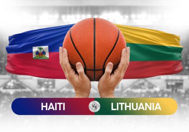 Haiti, Litvanya milli basketbol takımlarına karşı basketbol topu yarışma kupası konsepti