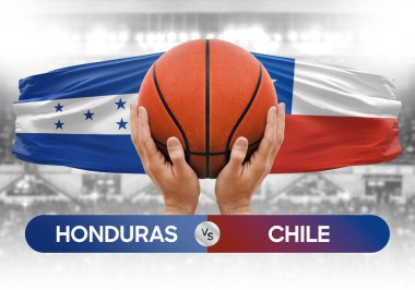 Honduras, Şili milli basketbol takımlarına karşı basketbol topu yarışma kupası konsepti