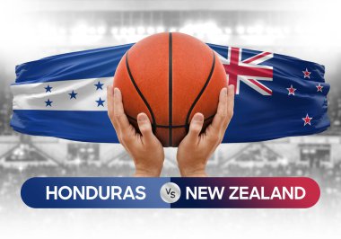 Honduras, Yeni Zelanda 'ya karşı milli basketbol takımları basketbol topu yarışma kupası konsepti