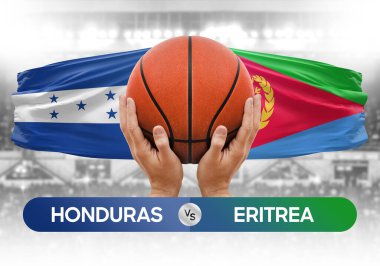 Honduras Eritre 'ye karşı milli basketbol takımları basketbol topu yarışma kupası konsepti imajı
