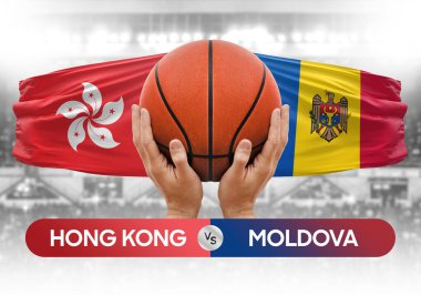 Hong Kong, Moldova milli basketbol takımlarına karşı basketbol topu yarışma kupası konsepti imajı