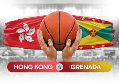 Hong Kong, Grenada milli basketbol takımlarına karşı basketbol topu yarışma kupası konsepti