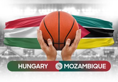 Macaristan, Mozambik 'e karşı milli basketbol takımları basketbol maçı kupası konsepti