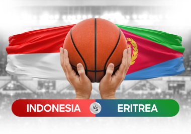 Endonezya, Eritre Millî Basketbol Takımı 'na karşı basketbol topu yarışma kupası konsepti