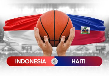 Endonezya, Haiti Millî Basketbol Takımı 'na karşı basketbol topu yarışma kupası konsepti