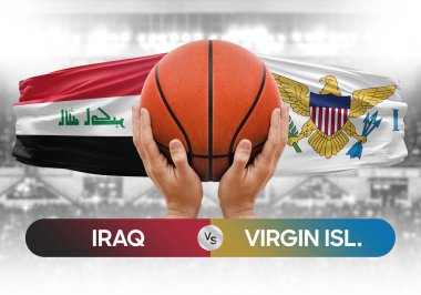 Irak, Virgin Adalarına karşı milli basketbol takımları basketbol topu yarışma kupası konsepti imajı