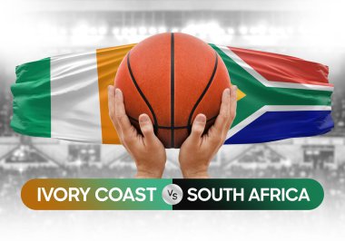 Fildişi Sahili, Güney Afrika 'ya karşı milli basketbol takımları basketbol maçı kupası konsepti