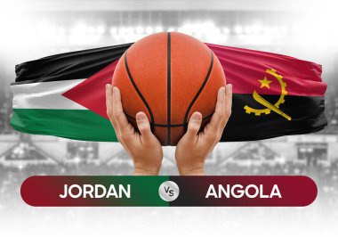 Jordan, Angola milli basketbol takımlarına karşı basketbol topu yarışma kupası konsepti