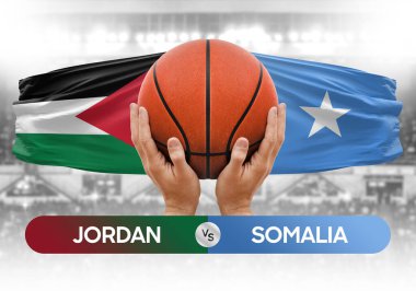 Jordan, Somali milli basketbol takımlarına karşı basketbol topu yarışma kupası konsepti imajı