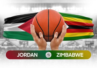 Jordan, Zimbabwe Millî Basketbol Takımı 'na karşı Basketbol Şampiyonluğu Kupası konsepti