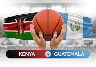 Kenya, Guatemala milli basketbol takımlarına karşı basketbol topu yarışma kupası konsepti