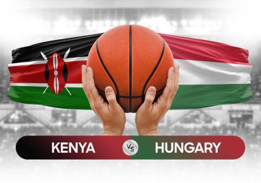 Kenya, Macaristan milli basketbol takımlarına karşı basketbol topu yarışma kupası konsepti