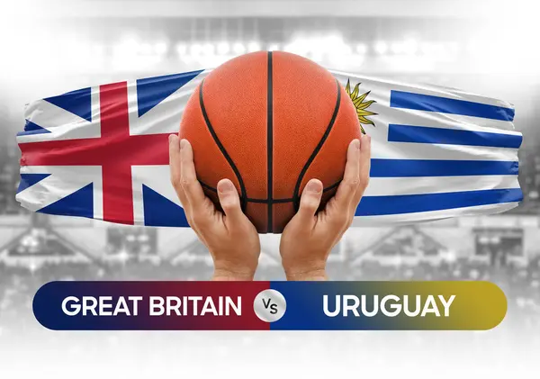 Great Britain vs Uruguay national basketball teams basket ball match competition cup concept image