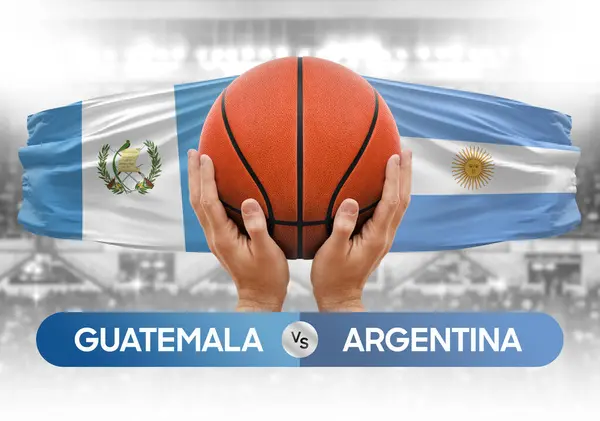 グアテマラ対アルゼンチンバスケットボールチームバスケットボール競技カップコンセプトイメージ — ストック写真