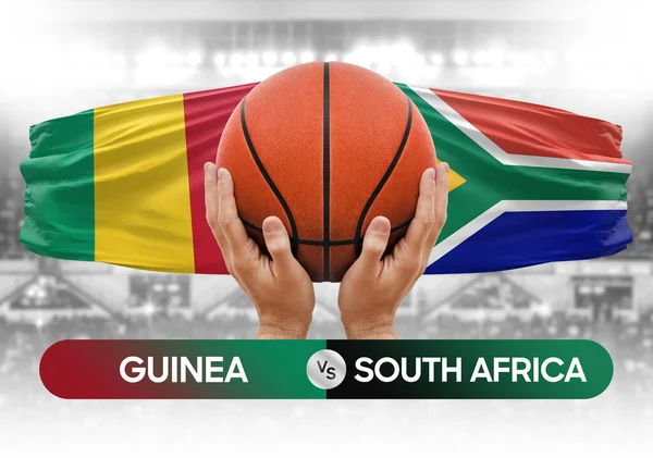 Gine, Güney Afrika milli basketbol takımlarına karşı basketbol topu yarışma kupası konsepti imajı