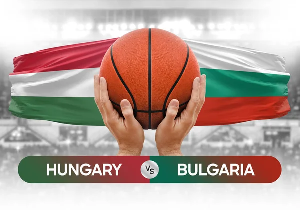 stock image Hungary vs Bulgaria national basketball teams basket ball match competition cup concept image