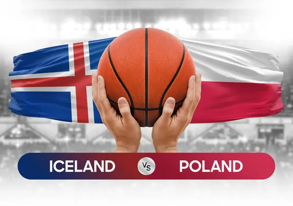 Iceland vs Poland national basketball teams basket ball match competition cup concept image
