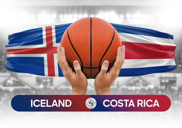 Iceland vs Costa Rica national basketball teams basket ball match competition cup concept image